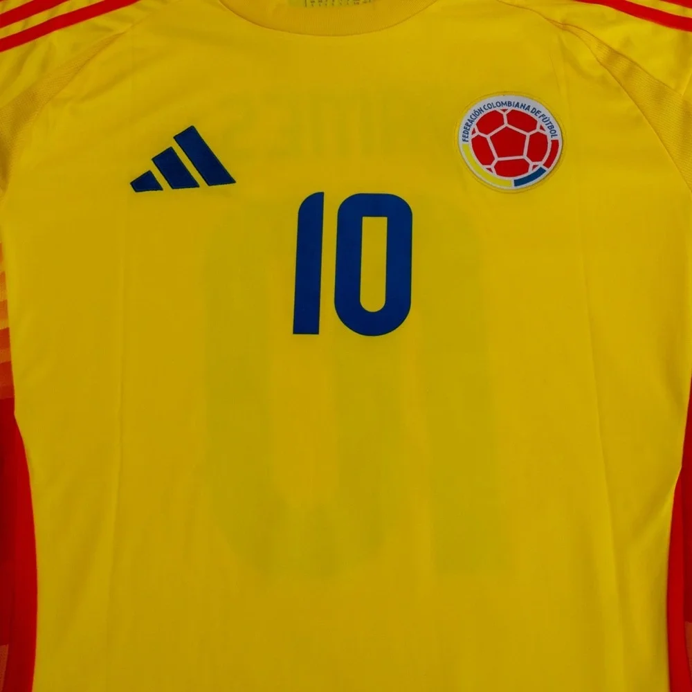 Adidas Colombia Home Jersey 2022 Yellow James #10 Football Shirt Size L Slim Fit